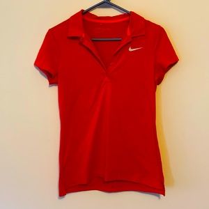 Nike orange women Dri-fit golf shirt size S